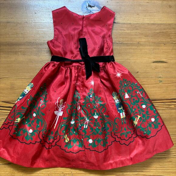 Bonnie Jean red Nutcracker themed sleeveless dress SIZE 4 - Picture 7 of 7